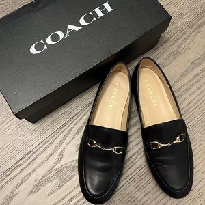 Coach size 7 black Haley Leather Loafers. Worn only once.
